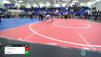 132 lbs 3rd Place - Zavian Jamerson, Tulsa Blue T Panthers vs Brody Bates, Keystone Kids Wrestling Club