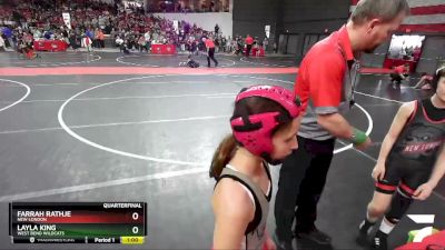 77 lbs Quarterfinal - Farrah Rathje, New London vs Layla King, West Bend Wildcats