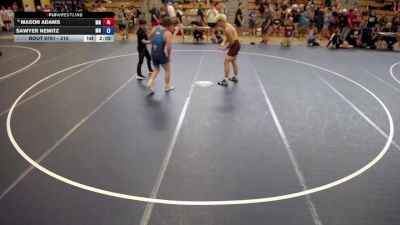 215 lbs Cons. Round 2 - Mason Adams, MN vs Sawyer Nemitz, MN
