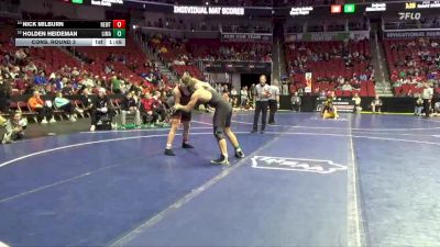 3A-215 lbs Cons. Round 3 - Holden Heideman, Linn-Mar vs Nick Milburn, Newton
