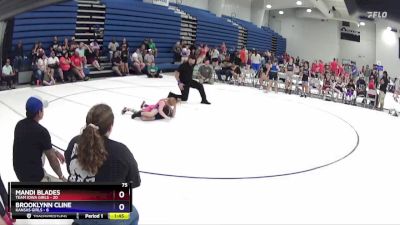 75 lbs Round 4 (6 Team) - Brooklynn Cline, Kansas Girls vs Mandi Blades, Team Iowa Girls