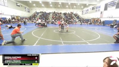 110 lbs Cons. Round 2 - Ximena Martinez, Orange High School vs America Franco, Santa Ana Wrestling Club