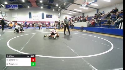 90 lbs 3rd Place - Kingson Ballard, Team Conquer Wrestling vs Blazyn Welch, Claremore Wrestling Club