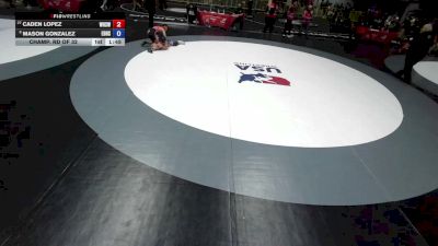 120 lbs Champ. Rd Of 32 - Caden Lopez, Woodlake High School Wrestling vs Mason Gonzalez, East Bakersfield High School Wrestling