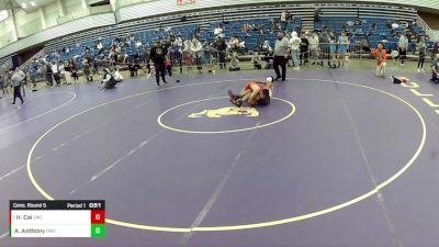 14U Boys - 132 lbs Cons. Round 5 - Asher Anthony, Richmond Wrestling Club vs Haolong Cai, Legacy Wrestling Club