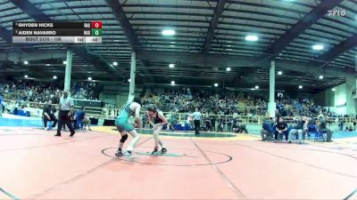 106 lbs Cons. Round 3 - Rhyden Hicks, Basic vs Aiden Navarro, Hug