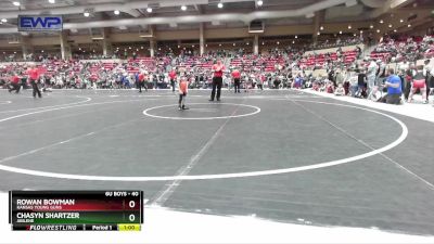 40 lbs Champ. Round 1 - Rowan Bowman, Kansas Young Guns vs Chasyn Shartzer, Abilene