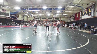 285 lbs Quarterfinal - Joseph Alaniz, Fresno City College vs Aiden Riddleberger, Santa Rosa College