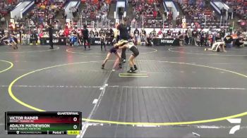 52 lbs Quarterfinal - Victor Rainer, Rocket Trained WC vs Adalyn Mathewson, Black Knights Youth WC