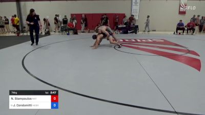 74 kg Consi Of 16 #1 - Nick Stampoulos, Mat Town USA vs Jagger Condomitti, Nebraska Wrestling Training Center