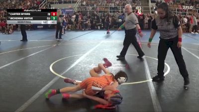 55 lbs Semifinal - Carter Myers, Freedom Wrestling vs McKenna Virtue, Claymont