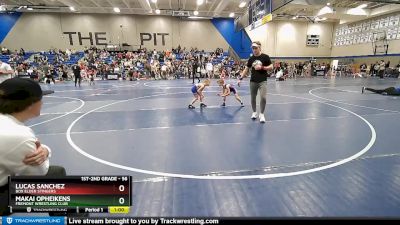 56 lbs Cons. Round 2 - Lucas Sanchez, Box Elder Stingers vs Makai Opheikens, Fremont Wrestling Club