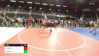 172 lbs Quarterfinal - Kason Lopez, Rough Rider vs Gage Allen, Rustler WC