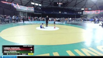 63 lbs Champ. Round 1 - Lorena Thompson, Toppenish USA Wrestling Club vs Nalla Monson, FordDynastyWrestlingClub
