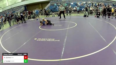 10U Boys - 84 lbs Champ. Round 1 - Anthony Quiroz, Region Wrestling Academy vs Julian Yunker, Carmel USA Wrestling Club