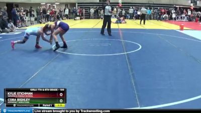 105 lbs Round 1 - Cora Bighley, Somerset Wrestling vs Kylie Stichman, Waupaca Middle School