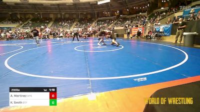 200 lbs Quarterfinal - Andre Martinez, WolfPack Wrestling Academy vs Kaleb Smith, Tulsa Blue T Panthers