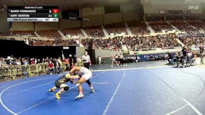 120-D4 3rd Place Match - Avry Dunton, Arizona Lutheran Academy vs Mario Fernandez, Willcox High School