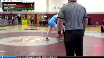 285 lbs 3rd Place Match - Jacob Fowler, Spanish Springs. vs Colt Abbott, Foothill