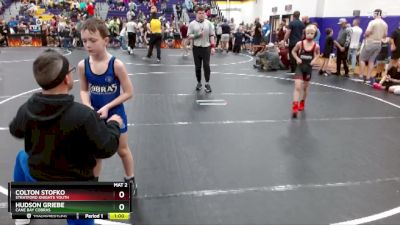 75 lbs Semifinal - Colton Stofko, Stratford Knights Youth vs Hudson Griebe, Cane Bay Cobras
