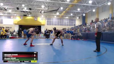 285 lbs Quarterfinal - Braden Evans, Oak Grove HS vs Elijah Isgar, St. Patrick`s High School