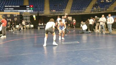155 lbs 3rd Place - Brayden Williams, Crawford Central vs Liam Jones, Burrell