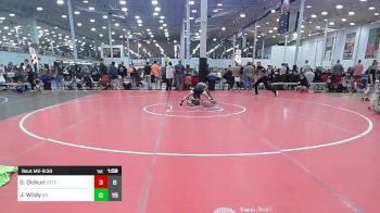 100 lbs Rr Rnd 2 - Gabe Dickun, D3 Training Center vs Justin Wildy, Kraken Red