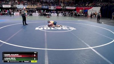 135 lbs Quarterfinal - Logan Beck, Valdez High School vs Daniel Kulikov, Homer High School Mariners