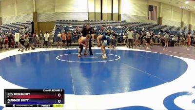 132 lbs Champ. Round 3 - Zev Koransky, IL vs Gunner Butt, IN