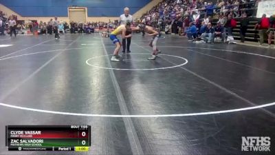 1 - 106 lbs Cons. Round 2 - Clyde Vassar, Parry McCluer vs Zac Salvadori, Mathews High School