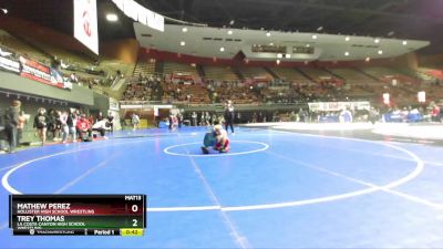 144 lbs Cons. Round 2 - Mathew Perez, Hollister High School Wrestling vs Trey Thomas, La Costa Canyon High School Wrestling