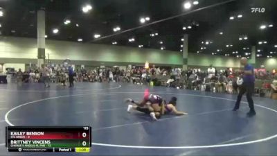 115 lbs Placement Matches (16 Team) - Brittney Vincens, Charlie`s Angels-FL Pnk vs Kailey Benson, STL Green