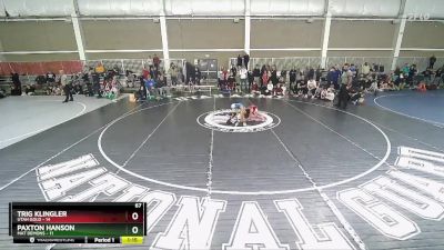 67 lbs Quarters & Wb (16 Team) - Trig Klingler, Utah Gold vs Paxton Hanson, Mat Demons