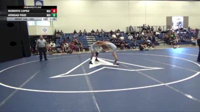 133 lbs Cons. Round 3 - Atridad Feizi, Menlo College vs Roberto Lopez, Menlo College