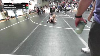 58 lbs Consolation - Railey Barnes, Mannford Pirate Youth Wrestling vs Piper Pevehouse, Warner Eagles Youth Wrestling