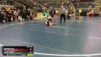 80 lbs Cons. Round 1 - Hudson Cox, Moen Wrestling Academy vs David March, Western Dubuque Little Bobcats