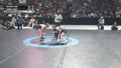 Girls 115 lbs 1st Place Match - Aneira Yaney, La Cueva vs Autiana Caro, Las Cruces