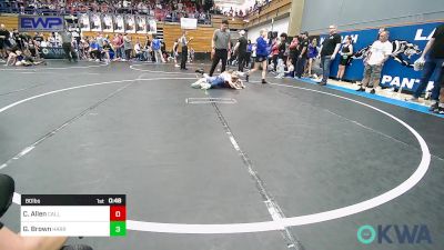 80 lbs Quarterfinal - Cael Allen, Carl Albert vs Grace Brown, Harrah Little League Wrestling