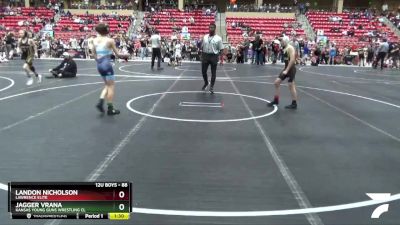 88 lbs Cons. Round 3 - Landon Nicholson, Lawrence Elite vs Jagger Vrana, Kansas Young Guns Wrestling Cl