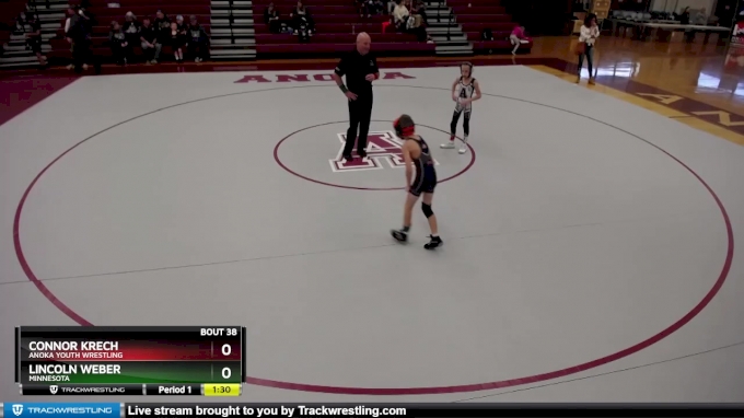 58 lbs Round 3 - Connor Krech, Anoka Youth Wrestling vs Lincoln Weber ...