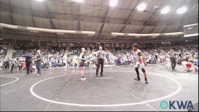 100 lbs Quarterfinal - Jazmine Baughman, Henryetta Knights Wrestling Club vs Liam Hayes, Carl Albert