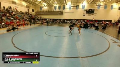 113 lbs Placement (4 Team) - Philip Klingsmith, Fossil Ridge vs Carlos Corral, Valley