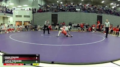 113 lbs Semis & 1st Wrestleback (8 Team) - Justus Thrasher, Center Grove vs Colin Strayer, Crown Point