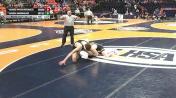 2A 165 lbs Quarterfinal - James Wojcikiewicz, Bethalto (Civic Memorial) vs Aiden Marrello, Crystal Lake (South)