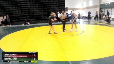 133 lbs Champ. Round 1 - Damian Lopez, Otero Junior College vs John Kenney, Northwest Kansas Technical College