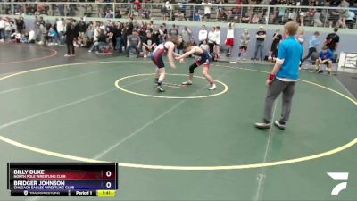 136 lbs Round 1 - Billy Duke, North Pole Wrestling Club vs Bridger Johnson, Chugach Eagles Wrestling Club