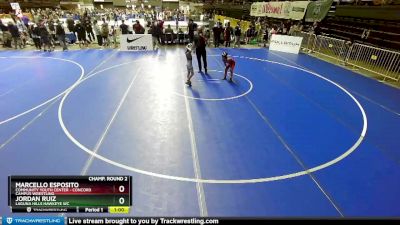 71 lbs Champ. Round 2 - Jordan Ruiz, Laguna Hills Hawkeye WC vs Marcello Esposito, Community Youth Center - Concord Campus Wrestling