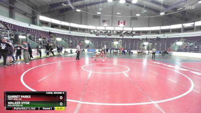 108 lbs Cons. Round 5 - Garret Parks, Troy Area Hs vs Walker Hyde, Williamson Hs