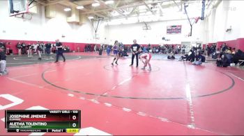 100 lbs Champ. Round 2 - Josephine Jimenez, Elsinore vs Alethia Tolentino, Coastal Academy