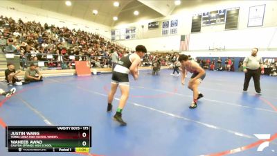 175 lbs Champ. Round 1 - Waheeb Awad, Canyon Springs High School vs Justin Wang, Yorba Linda High School Wrestl